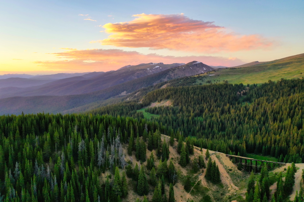 Snow-capped mountains and pristine valley in the Swiss Alps